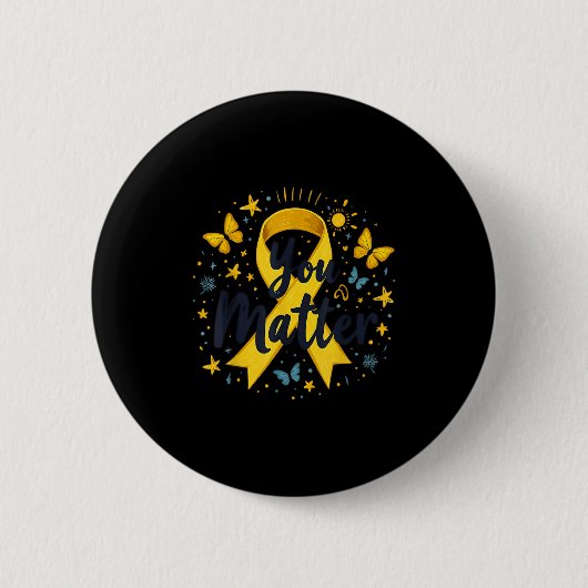 You Matther Suicide Prevention Awareness Yellow Ri Button (Vorderseite)