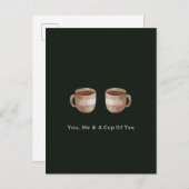 You, Me And A Cup Of Tea Quote And Illustration Postkarte (Vorne/Hinten)