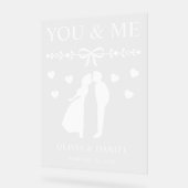 You & Me Custom Wedding Acrylschild (Winkel)