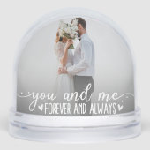 You & Me Forever and Always Picture Heart Couple Schneekugeln (Vorderseite)