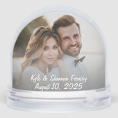 You & Me Forever and Always Picture Heart Couple Schneekugeln (Rückseite)