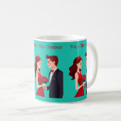 You + Me = Forever Romantic Couple Mug Kaffeetasse (VorderseiteRechts)