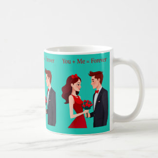 You + Me = Forever Romantic Couple Mug Kaffeetasse