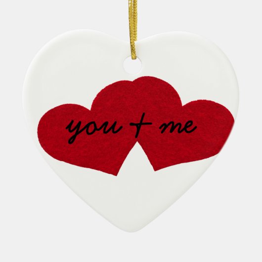 "You & Me" Herzdekoration Keramikornament (Vorne)