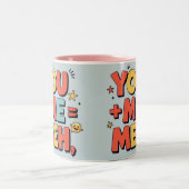 You + me = meh zweifarbige tasse (Mittel)