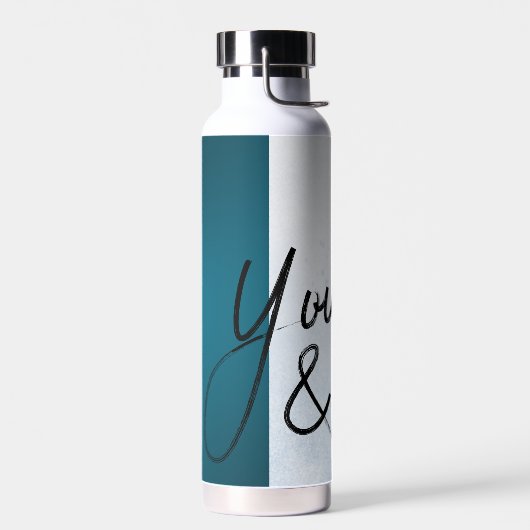 "You & Me - Minimal Blue Liebe Water Flasche " (Links)