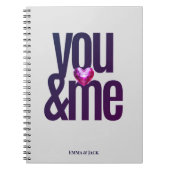 You & Me Personalisiert Valentine's Day Notebook Notizblock (Vorderseite)