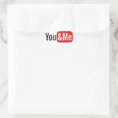 You&Me Runder Aufkleber (Tasche)