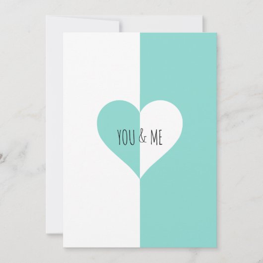 You & Me Suite Aquamarin Blue Probe Einladung (Vorderseite)