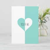 You & Me Suite Aquamarin Blue Probe Einladung (Stehend Vorderseite)