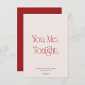 You. Me. Tonight. Valentine's Day Invitation Card Einladung (Vorne/Hinten)