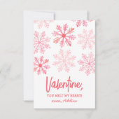You Melt My Heart Snowflake Kids Valentines Day Mitteilungskarte (Vorderseite)