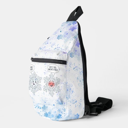 You Melt My Heart Snowflakes Crossbody Bag (Rechte Ecke)