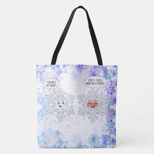 You Melt My Heart Snowflakes Tasche (Vorderseite)