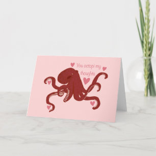 "You Octopi My Thoughts" Valentintagskarte Karte