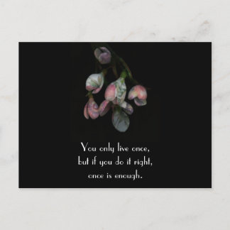 You Only Life Once - Motivational Floral Postcard Postkarte