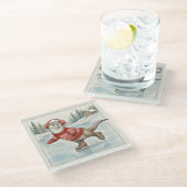 You Otter Be Skating, Glass Coaster Glasuntersetzer (Schrägansicht)