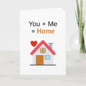 You Plus Me Equals Home Valentinstag Karte (Vorderseite)