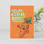 You’re a Great Root funny carrot pun gift veggie Dankeskarte (Stehend Vorderseite)