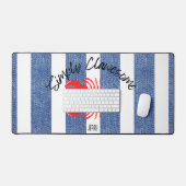 "You re Clawesome" Red Lobster auf Denim Print Schreibtischunterlage (Tastatur & Maus)