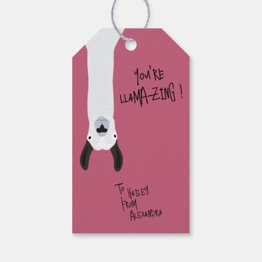 You’re Llama-zing Funny Cute Llama Pun  Geschenkanhänger (Rückseite)