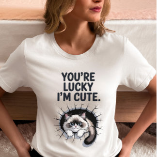 You’re Lucky I’m Cute Cat  Tri-Blend Shirt