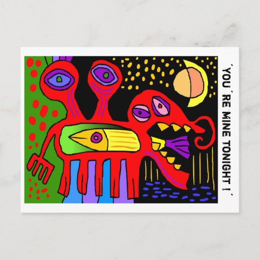 ´you´re mine tonight !´ postkarte (Vorderseite)