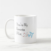 You’re My Favorite Pilot Airplane Heart Travel  Kaffeetasse (Links)