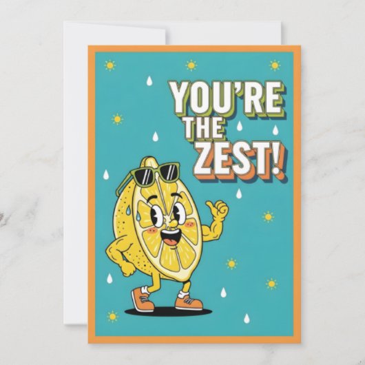 You’re the Zest funny lemon pun gift cute citrus Dankeskarte (Vorderseite)