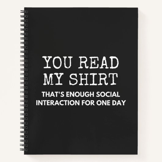 you read my thats enough social interaction notizblock (Vorderseite)