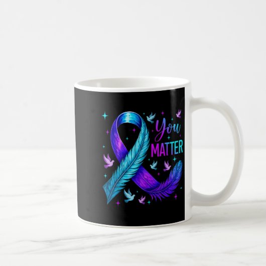 You Ribbon Bird Suicide Prevention Awareness Kaffeetasse (Rechts)