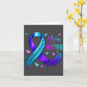 You Ribbon Bird Suicide Prevention Awareness  Karte (Gelbe Blume)