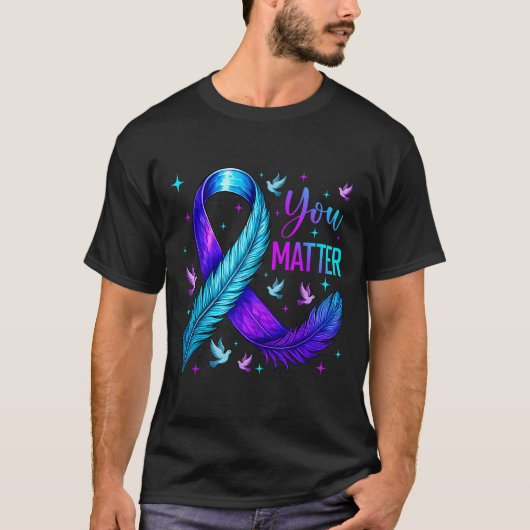 You Ribbon Bird Suicide Prevention Awareness T-Shirt (Vorderseite)
