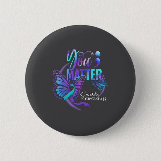 You Ribbon Butterfly Suicide Awareness Women Men  Button (Vorderseite)