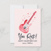 You Rock Electric Guitar Kids Valentinstag Mitteilungskarte (Vorderseite)