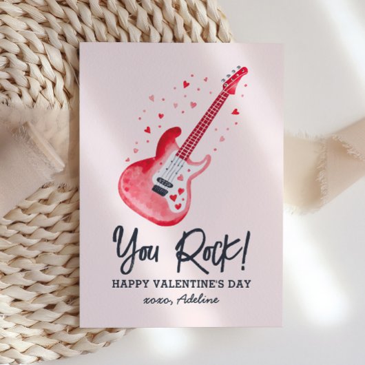 You Rock Electric Guitar Kids Valentinstag Mitteilungskarte