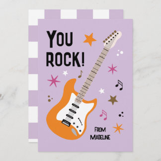You rock guitar classroom valentine's day card feiertagskarte