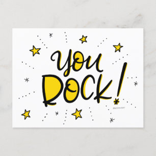 You Rock, handschriftlich Postkarte
