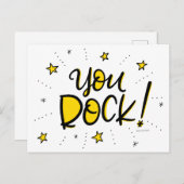 You Rock, handschriftlich Postkarte (Vorne/Hinten)