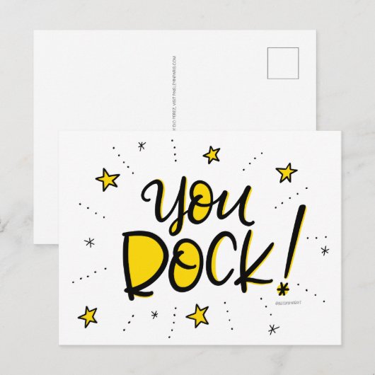 You Rock, handschriftlich Postkarte (Vorne/Hinten)