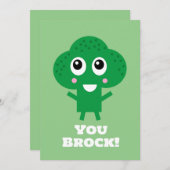 You Rock Happy Broccoli Ermutigungskarte Einladung (Vorne/Hinten)