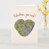 You Rock Heart Valentine Karte (Gelbe Blume)