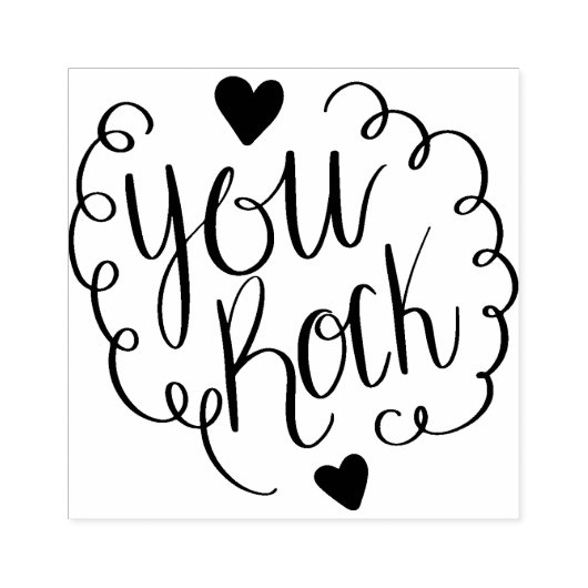 You Rock Hearts Gummistempel (Prägung)