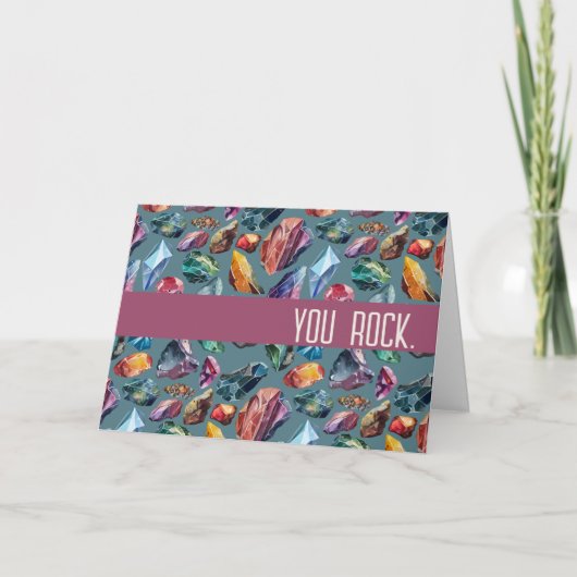 You Rock Jewel Toned Dankeskarte (Vorderseite)
