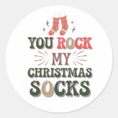 You Rock My Christmas Stocks Sticker Festive (Vorderseite)