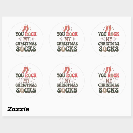You Rock My Christmas Stocks Sticker Festive (Blatt)