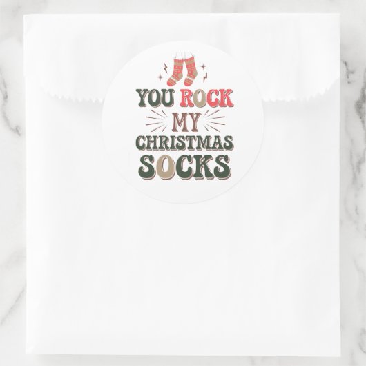 You Rock My Christmas Stocks Sticker Festive (Tasche)