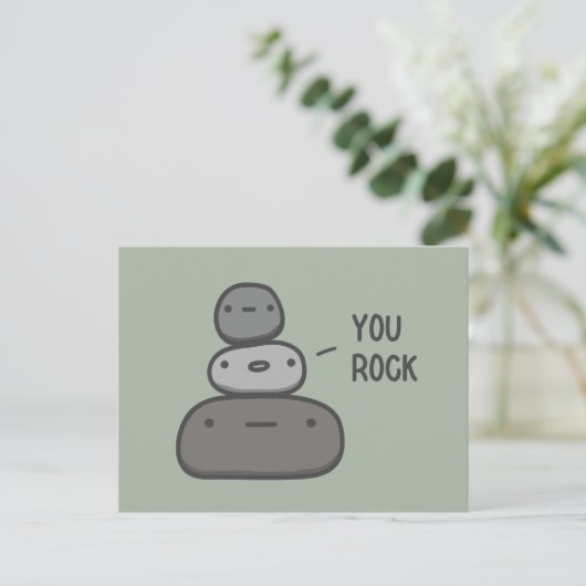 You Rock Postkarte (Stehend Vorderseite)