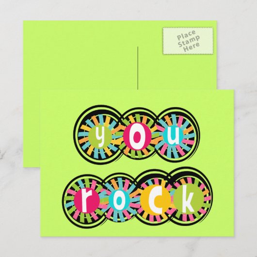 You Rock Postkarte (Vorne/Hinten)