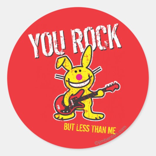 You Rock Runder Aufkleber (Vorderseite)